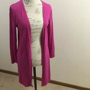 Chico’s “The Ultimate Tee” Cardigan in berry pink